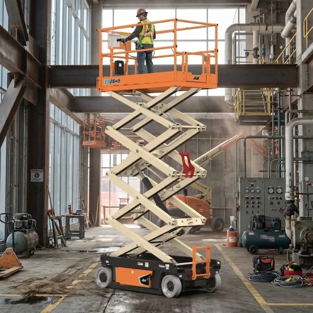 Plataforma tesoura JLG 2646ES — 10m — locação CLM MS