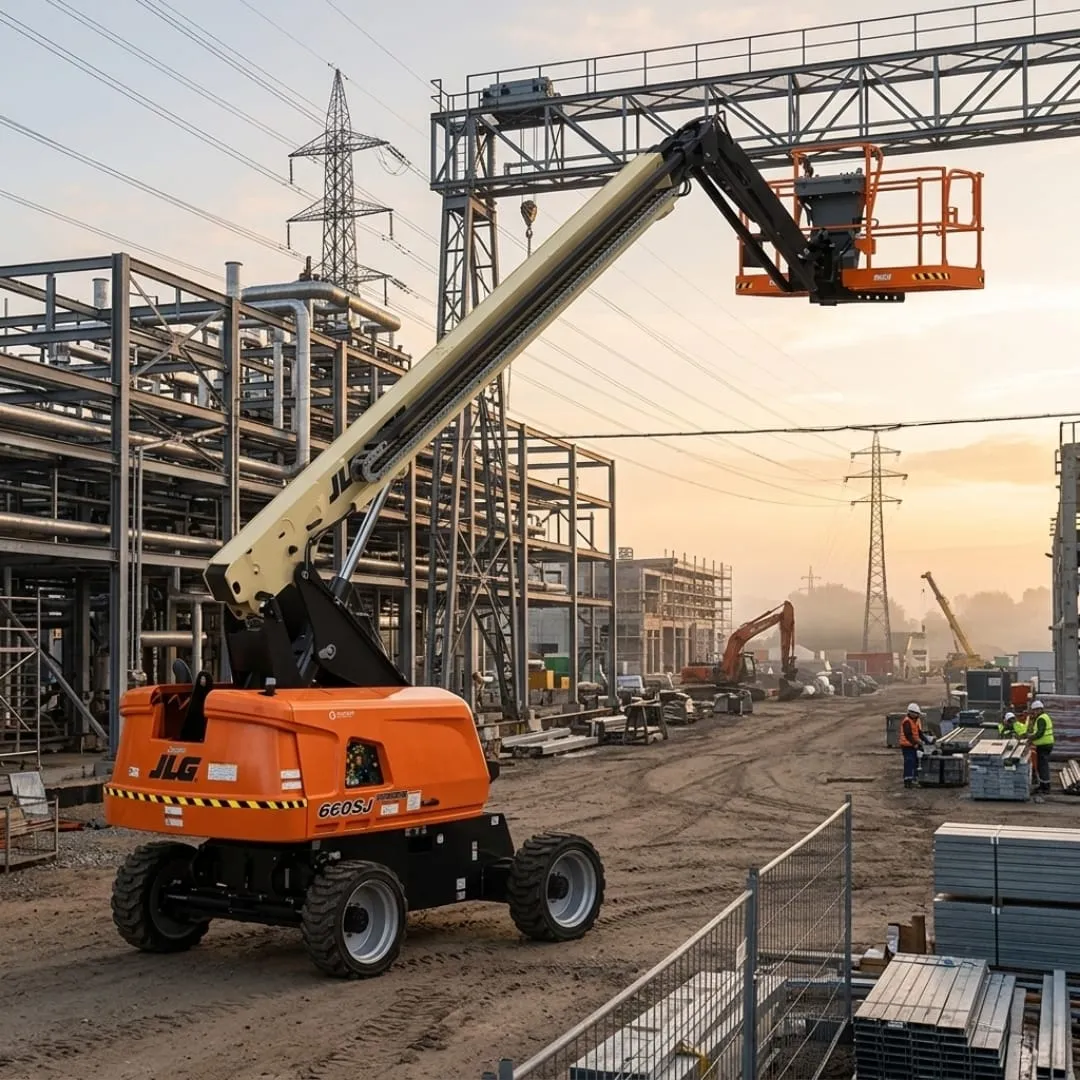 Plataforma telescópica JLG 660SJ — 22m — locação CLM MS