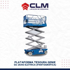 Locação de PLATAFORMA TESOURA GENIE GS-2646 ELÉTRICA (PTA PANTOGRÁFICA)