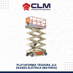 Locação de PLATAFORMA TESOURA JLG 2646ES ELÉTRICA (BATERIA)