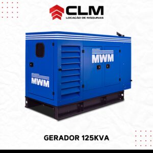 Locação de GERADOR 125KVA CONT SSL 3T 60HZ MWM. DIESEL