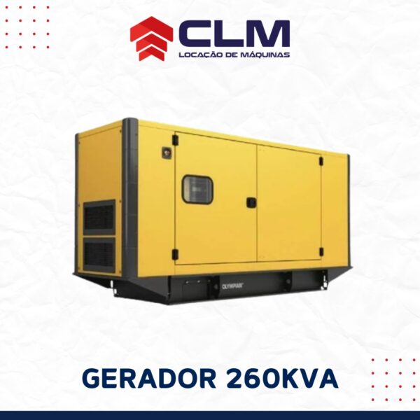 Locação de GERADOR 260 KVA – CATERPILLAR A DIESEL