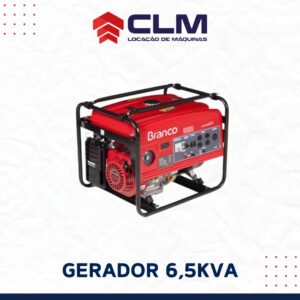 Locação de GERADOR 6,5 KVA A GASOLINA