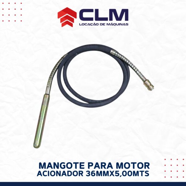 Locação de MANGOTE DE VIBRADOR DE CONCRETO PENDULAR PARA MOTOR ACIONADOR 36MMX5,00MTS