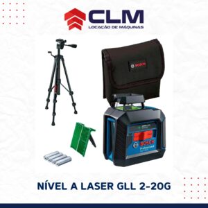 Locação de Nível a Laser Verde 2 Linhas GLL 2-20G + Tripé BT 150 Bosch