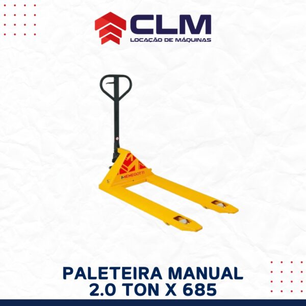 Locação de PALETEIRA MANUAL 2.0 TON X 685