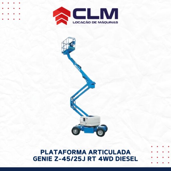 Locação de PLATAFORMA ARTICULADA GENIE Z-45 / 25J RT 4WD DIESEL (PTA GIRAFA)
