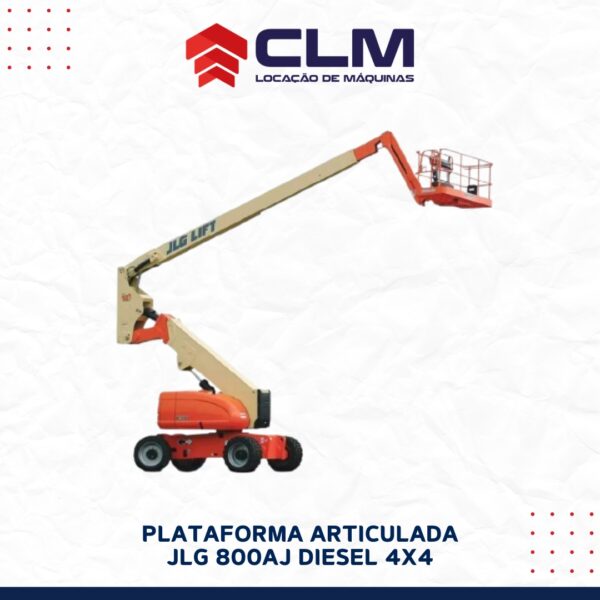 Locação de PLATAFORMA ARTICULADA JLG 800AJ DIESEL 4X4 (PTA GIRAFA)